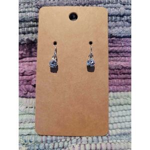 (3 for $15)~JoMa~ Silvertone Dangle Earrings with White Australian Crystal- NWT